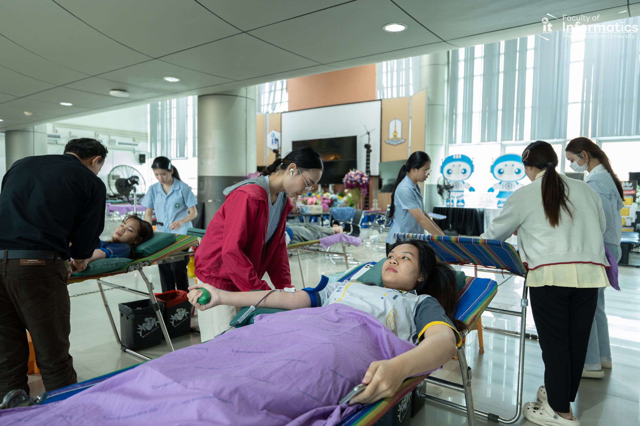 คณะวิทยาการสารสนเทศ มหาวิทยาลัยมหาสารคาม ร่วมกับเหล่ากาชาดจังหวัดมหาสารคามจัดกิจกรรมรับบริจาคโลหิต